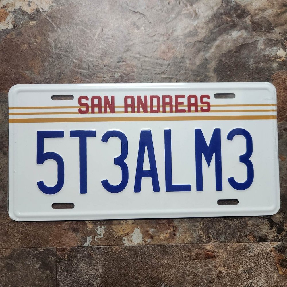 Grand Theft Auto San Andreas License Plate "Reads: Steal me" - New in plastic